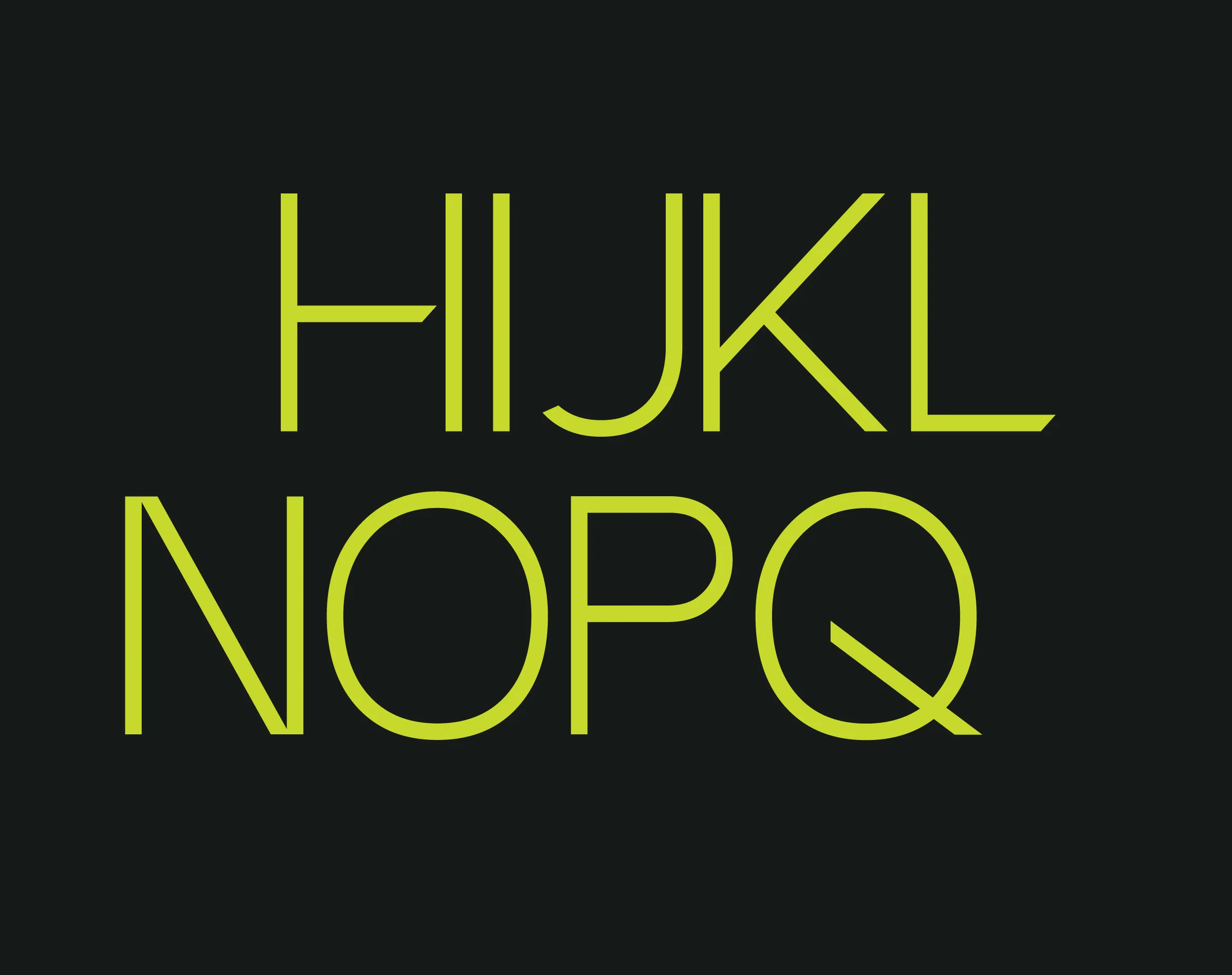 MNML Font specimen